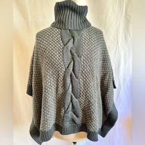 Sweaty Betty Wool Cable Knit Chunky Poncho